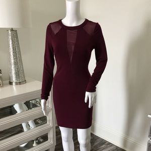 Burgundy Fitted Dress